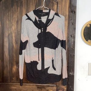 Skull cashmere small zip up cashmere hoodie